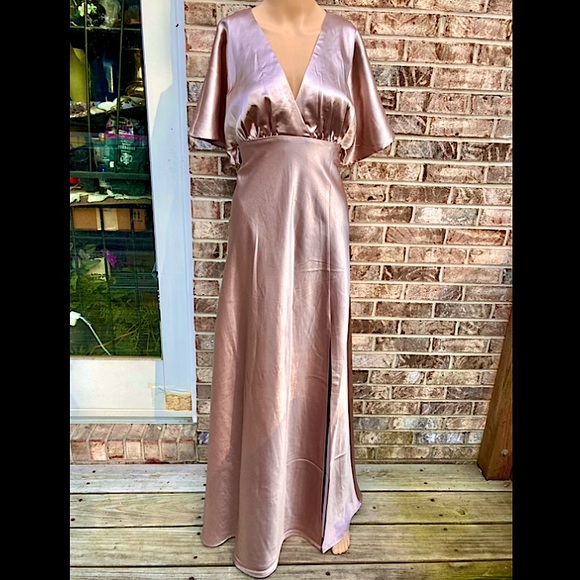 Birdy Grey Shimmer Rose Gold Maxi Dress - Picture 2 of 13